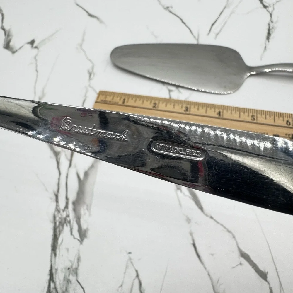 Vintage Crestmark Stainless Serving Set 2Pc MCM Japan Fork Pie Cake‎ Server